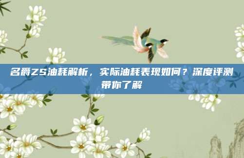 名爵ZS油耗解析,实际油耗表现如何?深度评测带你了解
