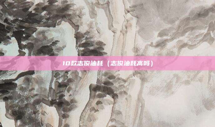 10款志俊油耗（志俊油耗高吗）