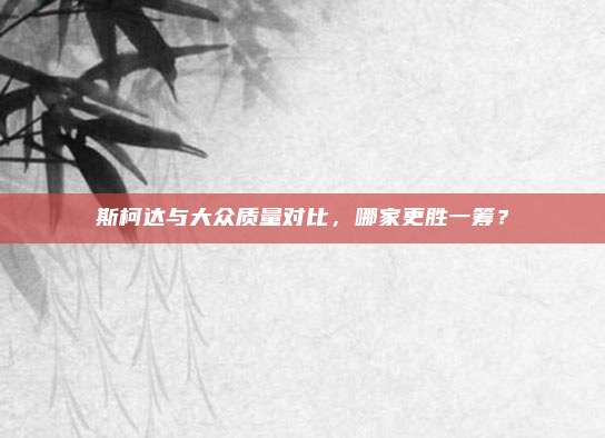 斯柯达与大众质量对比,哪家更胜一筹?
