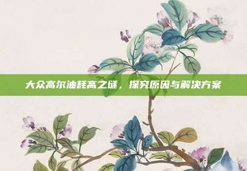 大众高尔油耗高之谜,探究原因与解决方案