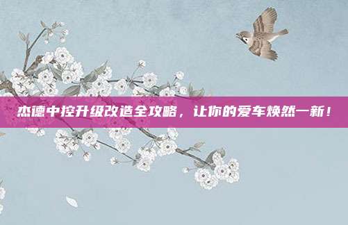 杰德中控升级改造全攻略,让你的爱车焕然一新!