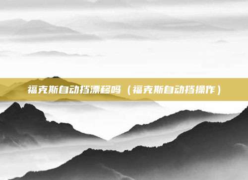 福克斯自动挡漂移吗（福克斯自动挡操作）
