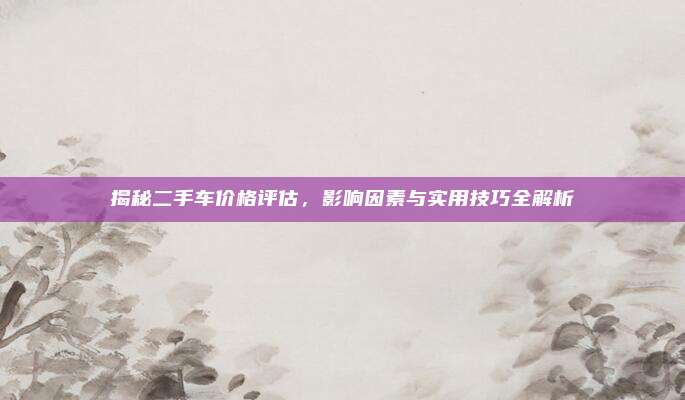 揭秘二手车价格评估，影响因素与实用技巧全解析