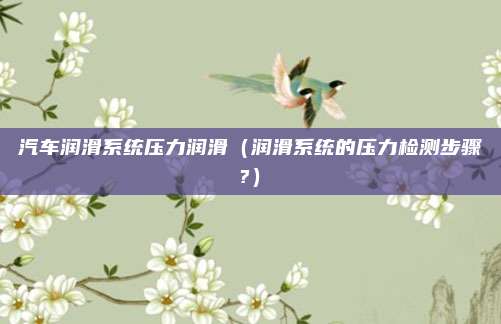 汽车润滑系统压力润滑(润滑系统的压力检测步骤?)