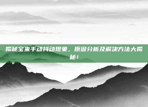 揭秘宝来手动抖动现象,原因分析及解决方法大揭秘!