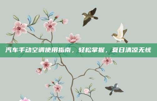 汽车手动空调使用指南,轻松掌握,夏日清凉无忧