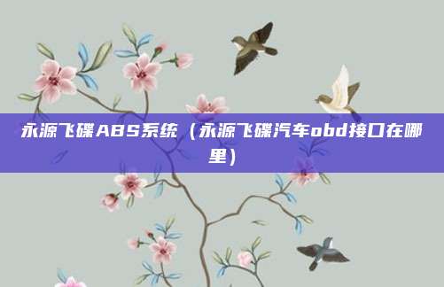 永源飞碟ABS系统（永源飞碟汽车obd接口在哪里）