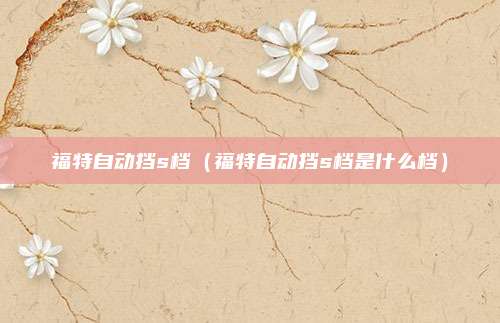 福特自动挡s档（福特自动挡s档是什么档）