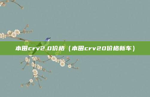 本田crv2.0价格（本田crv20价格新车）