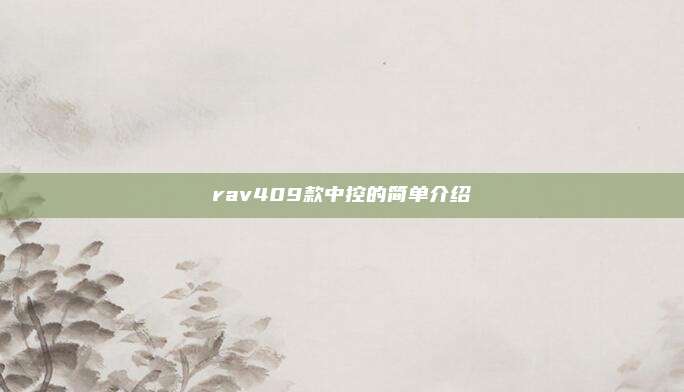 rav409款中控的简单介绍