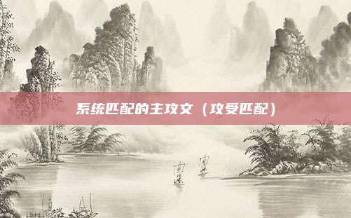 系统匹配的主攻文(攻受匹配)