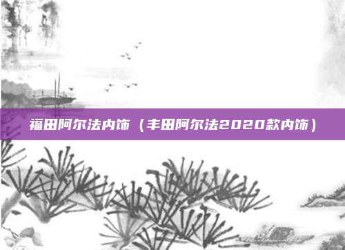 福田阿尔法内饰（丰田阿尔法2020款内饰）