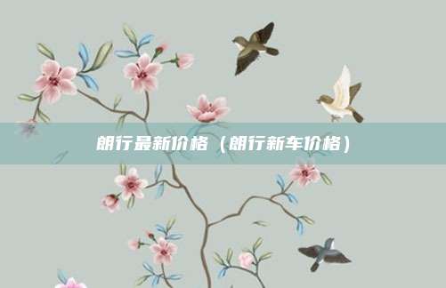 朗行最新价格（朗行新车价格）