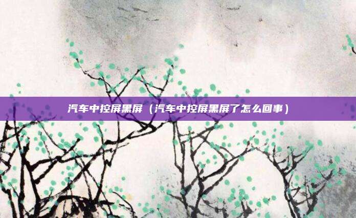 汽车中控屏黑屏（汽车中控屏黑屏了怎么回事）