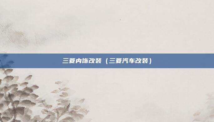 三菱内饰改装（三菱汽车改装）