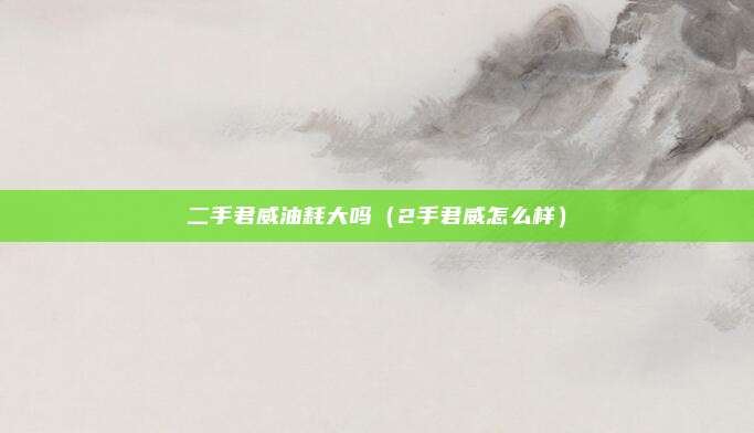 二手君威油耗大吗（2手君威怎么样）