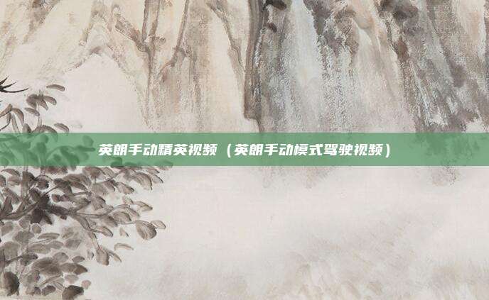 英朗手动精英视频（英朗手动模式驾驶视频）