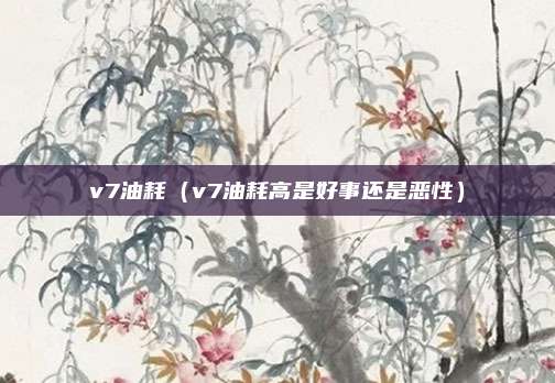 v7油耗（v7油耗高是好事还是恶性）