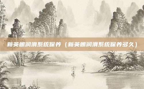 新英朗润滑系统保养（新英朗润滑系统保养多久）