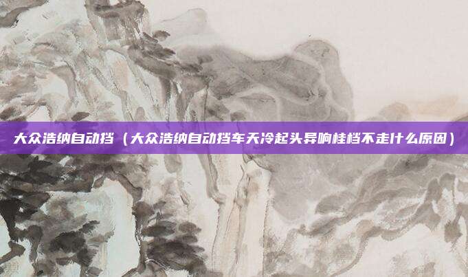 大众浩纳自动挡（大众浩纳自动挡车天冷起头异响桂档不走什么原因）