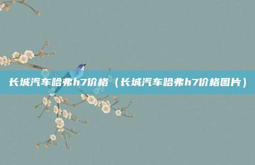 长城汽车哈弗h7价格（长城汽车哈弗h7价格图片）