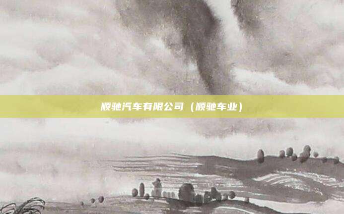 顺驰汽车有限公司（顺驰车业）