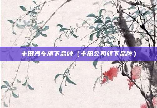 丰田汽车旗下品牌（丰田公司旗下品牌）