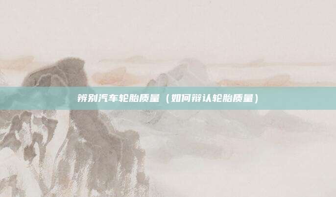 辨别汽车轮胎质量（如何辩认轮胎质量）