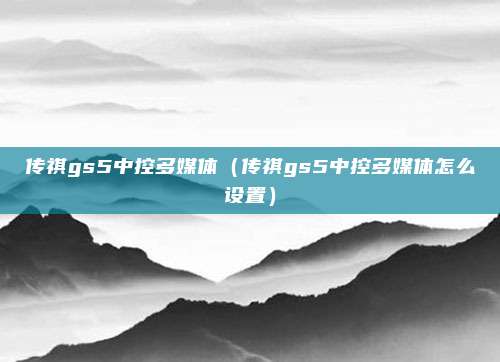 传祺gs5中控多媒体（传祺gs5中控多媒体怎么设置）