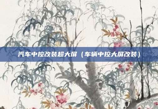 汽车中控改装超大屏（车辆中控大屏改装）