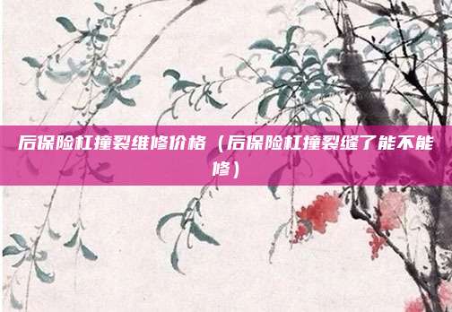 后保险杠撞裂维修价格（后保险杠撞裂缝了能不能修）