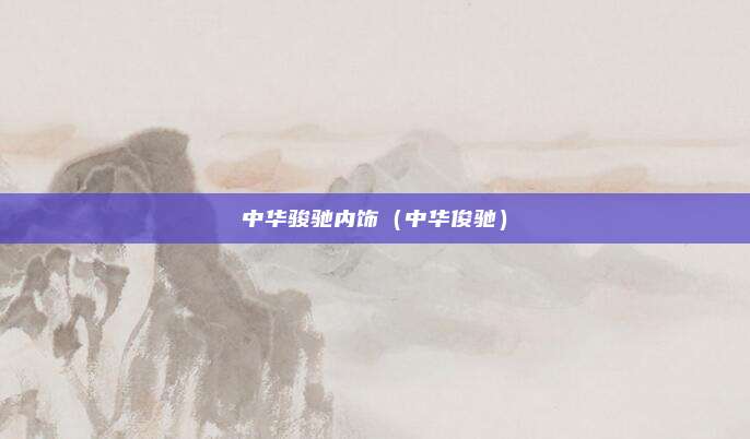 中华骏驰内饰（中华俊驰）