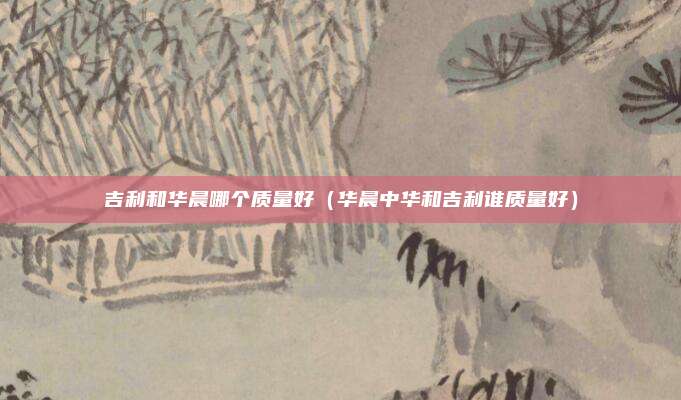 吉利和华晨哪个质量好（华晨中华和吉利谁质量好）