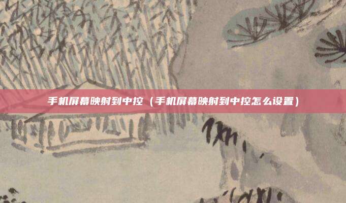 手机屏幕映射到中控（手机屏幕映射到中控怎么设置）