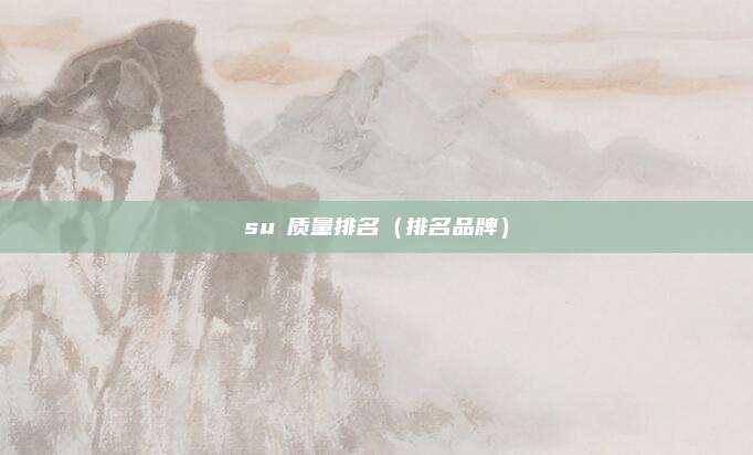 suⅤ质量排名（排名品牌）