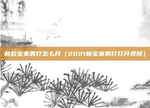 新款宝来雾灯怎么开（2021新宝来雾灯打开视频）
