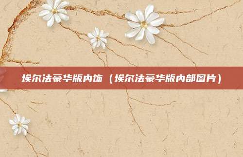 埃尔法豪华版内饰（埃尔法豪华版内部图片）
