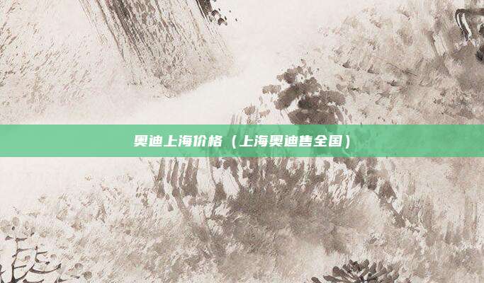 奥迪上海价格（上海奥迪售全国）