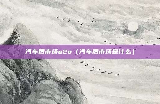 汽车后市场o2o（汽车后市场是什么）
