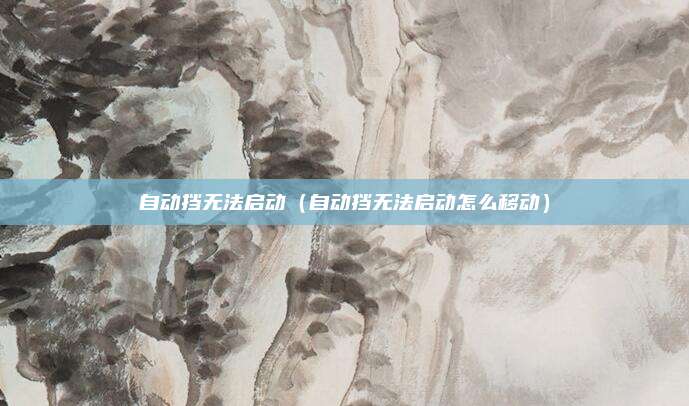 自动挡无法启动（自动挡无法启动怎么移动）
