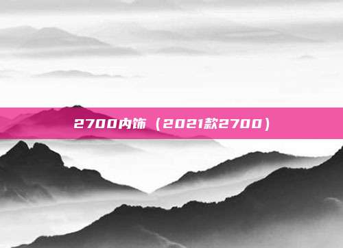 2700内饰（2021款2700）