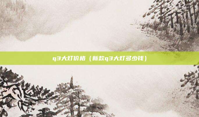 q3大灯价格(新款q3大灯多少钱)