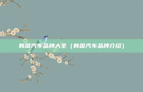 韩国汽车品牌大全(韩国汽车品牌介绍)