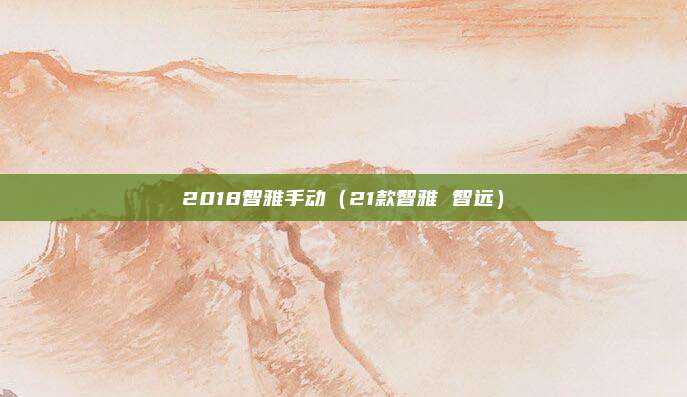 2018智雅手动（21款智雅 智远）