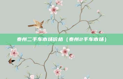 泰州二手车市场价格（泰州2手车市场）