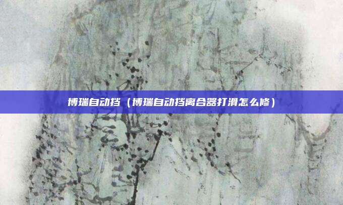 博瑞自动挡(博瑞自动挡离合器打滑怎么修)