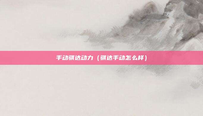 手动骐达动力（骐达手动怎么样）