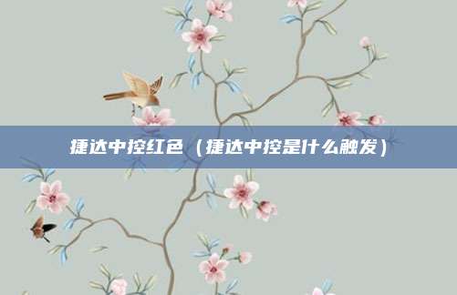 捷达中控红色（捷达中控是什么触发）