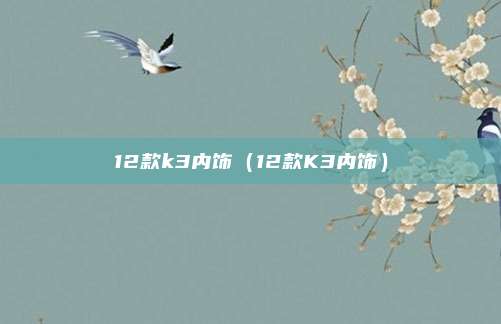 12款k3内饰（12款K3内饰）