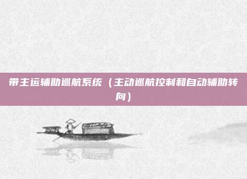 带主运辅助巡航系统（主动巡航控制和自动辅助转向）